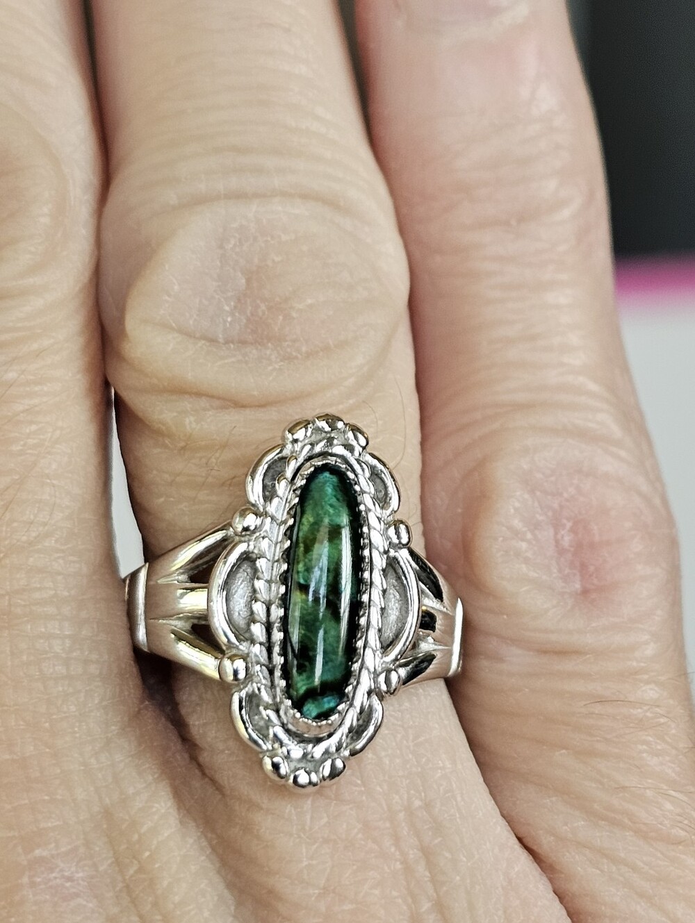 Vintage Native American Paua Ring In Sterling Silver Size 7 - Picture 5 of 7